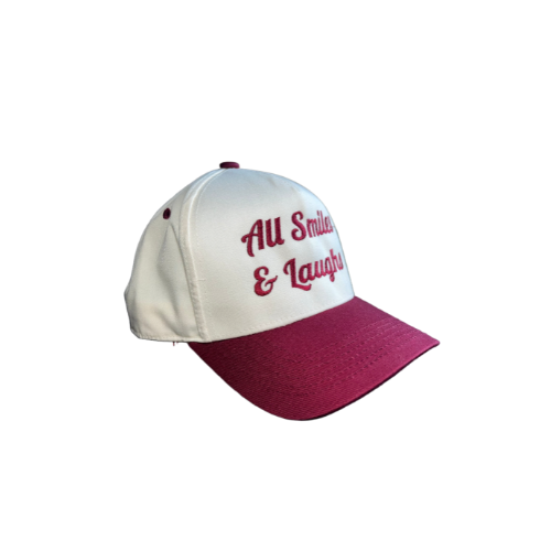 Burgundy & Cream Snapback Hat