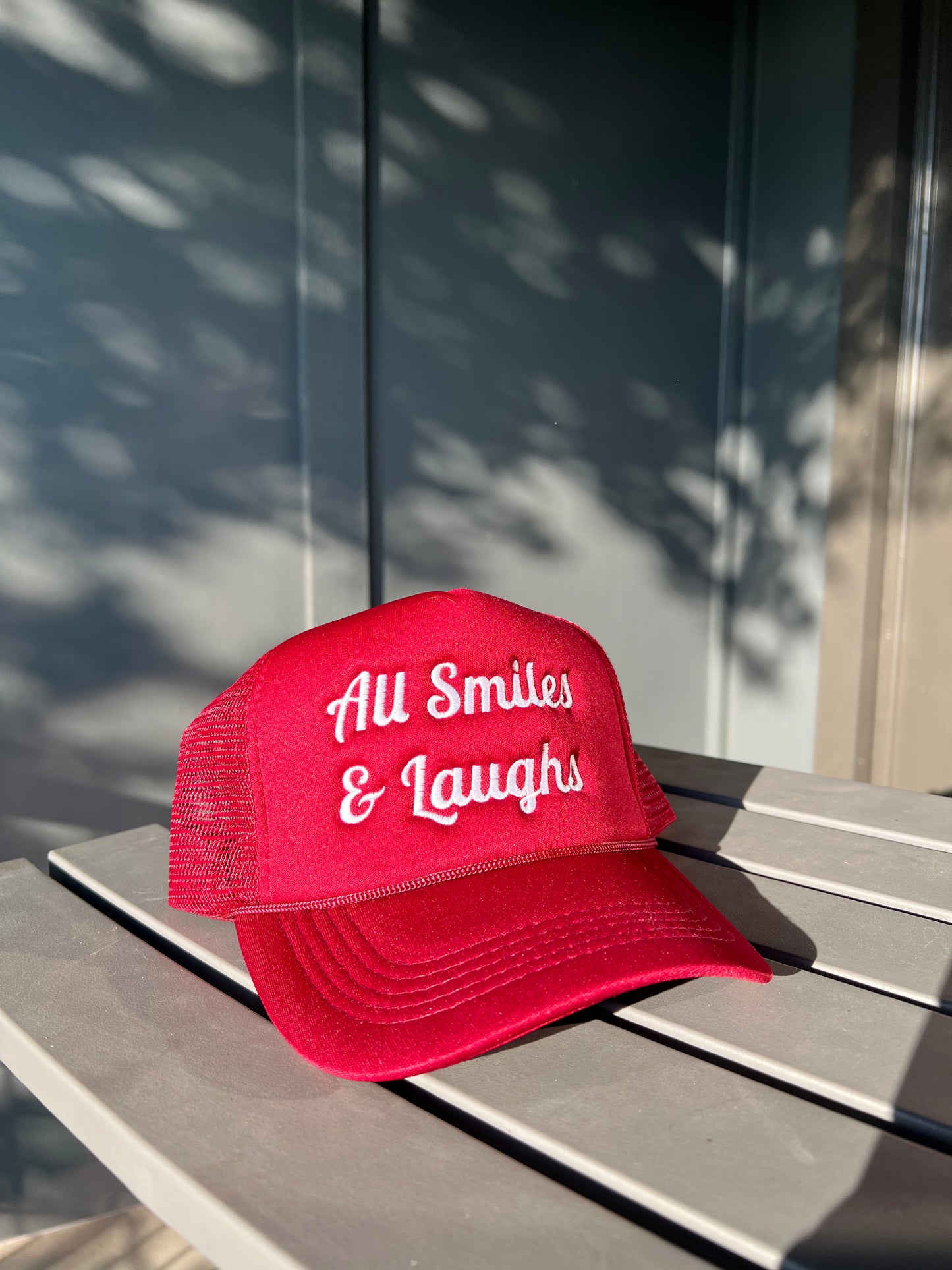 Burgundy & White Snapback Hat